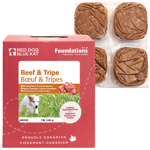 RDBK Foundations Beef Tripe Recipe for Dogs 4 x 1 4 lb DMC PET STORE raw food