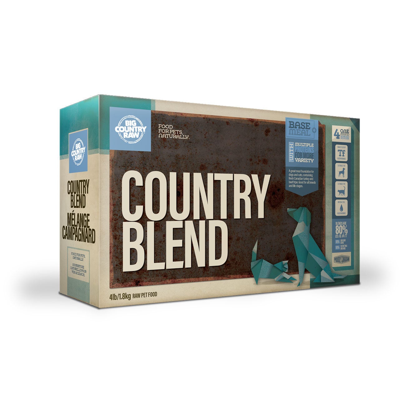 BCR Country Blend Carton 4 Lb DMC PET STORE raw food